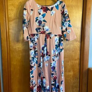 Closet London Pink Floral Size 12 Dress with pockets